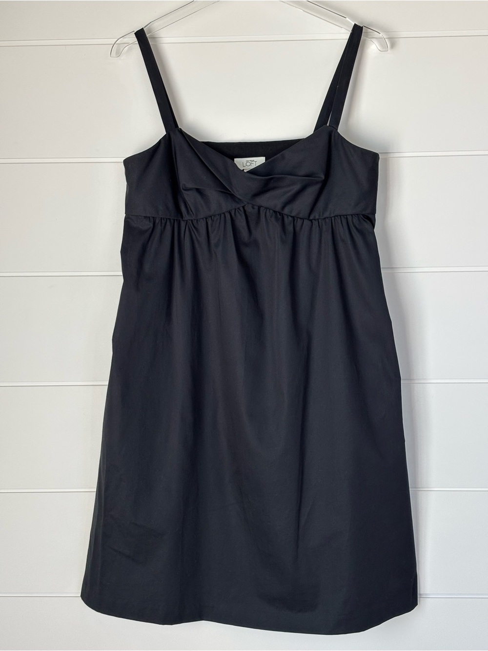 Ann Taylor LOFT Black Twist Front Babydoll Dress Women's Size 8